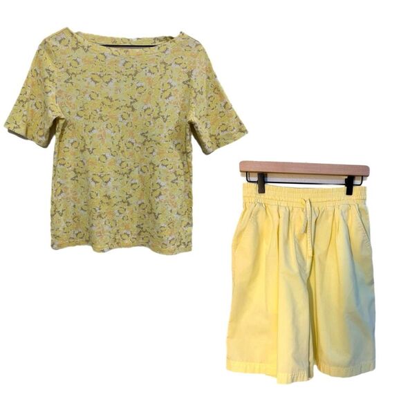 Croft & Barrow & Karen Scott Floral Yellow Top,
Elastic Waist Pull On Shorts M/8 - Picture 2 of 15